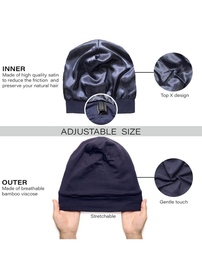 كوفوز الحرير الساتين كابونات غطاء الشعر غطاء النوم للنوم قبعة Beanie قابلة للتعديل البقاء على غطاء الرأس مصفوفة الممرضة الطبيعية غطاء للمرأة - Image 4