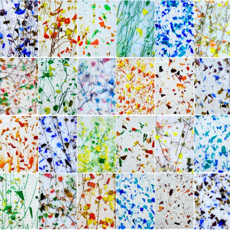 ILLUCKAI 24 Sheets Floral Patterned Stained Glass Sheet Variety Pack, 4 X 6 inch Cathedral Art Glass for Stained Glass Window, Stained Glass Supplies for Glass Projects and Mosaic Crafts - Image 1