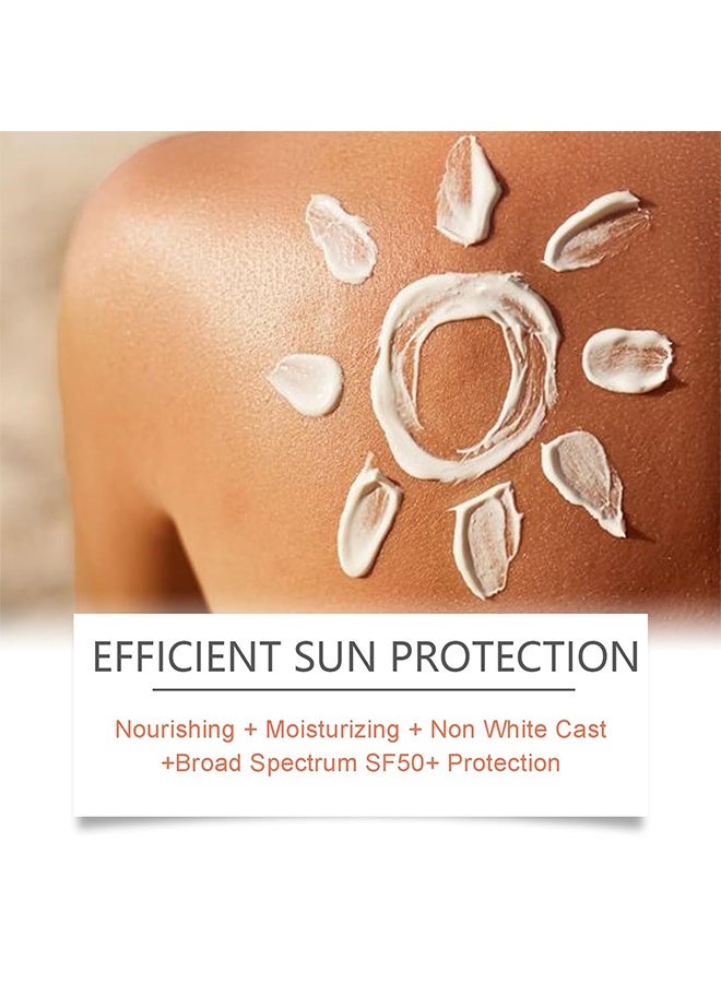 OUHOE Face & Body Suncreen,Natural Mineral Sunscreen SPF 50 - Natural Tallow & Zinc Oxide, Beef Tallow Sunscreen for Face & Body SPF 50, Moisturizing Hydrating, No Sticky, NO White Cast - Dry Oily Skincare 80g - Image 5