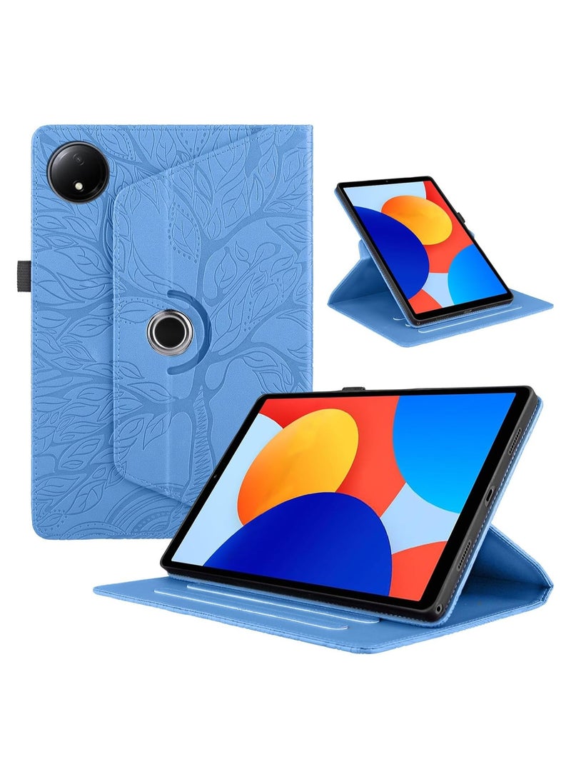 VKL Rotating Case Compatible with Xiaomi Redmi Pad SE 8.7 inch 2024 PU Leather 360 Degree Rotating Stand Protective Cover with Auto Sleep Wake Tablet Case (Blue)