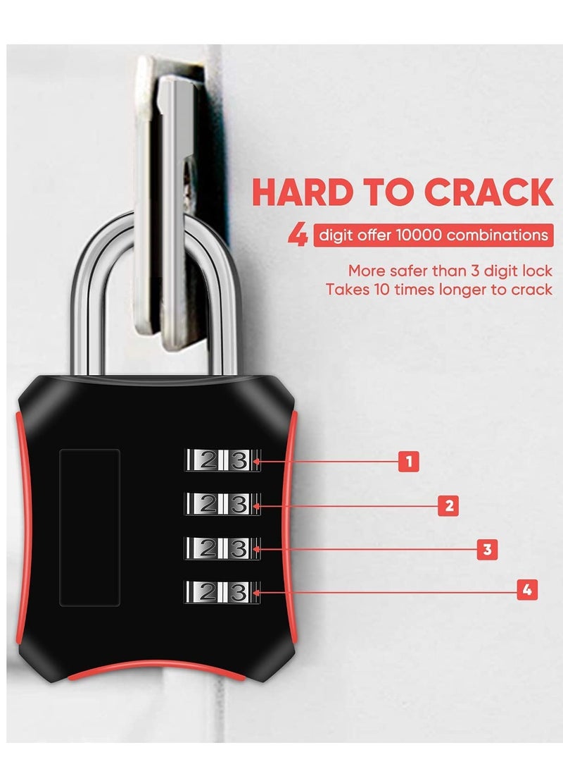 Combination Padlocks 2 Pack Gym Locker Padlocks Shackle Number pad Lock Outdoor with 4-Digit Smooth Dial Heavy Duty for School lockers Garden Gate Cabinets Toolboxes Case  - Image 5