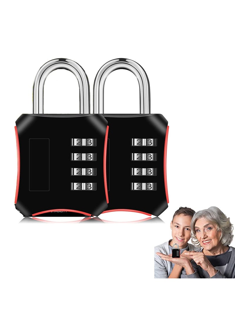 Combination Padlocks 2 Pack Gym Locker Padlocks Shackle Number pad Lock Outdoor with 4-Digit Smooth Dial Heavy Duty for School lockers Garden Gate Cabinets Toolboxes Case  - Image 1