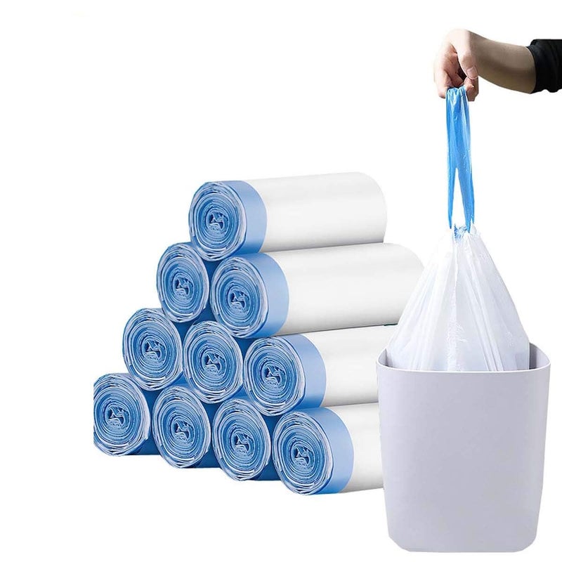 SNAPCOM Gallon Drawstring Trash Bags White Unscented Strong Garbage Bags for Kitchen Bath School Bedroom Car Trash Can Office Waste Bin Liners use for traveling camping home hiking 1 pack - Image 1