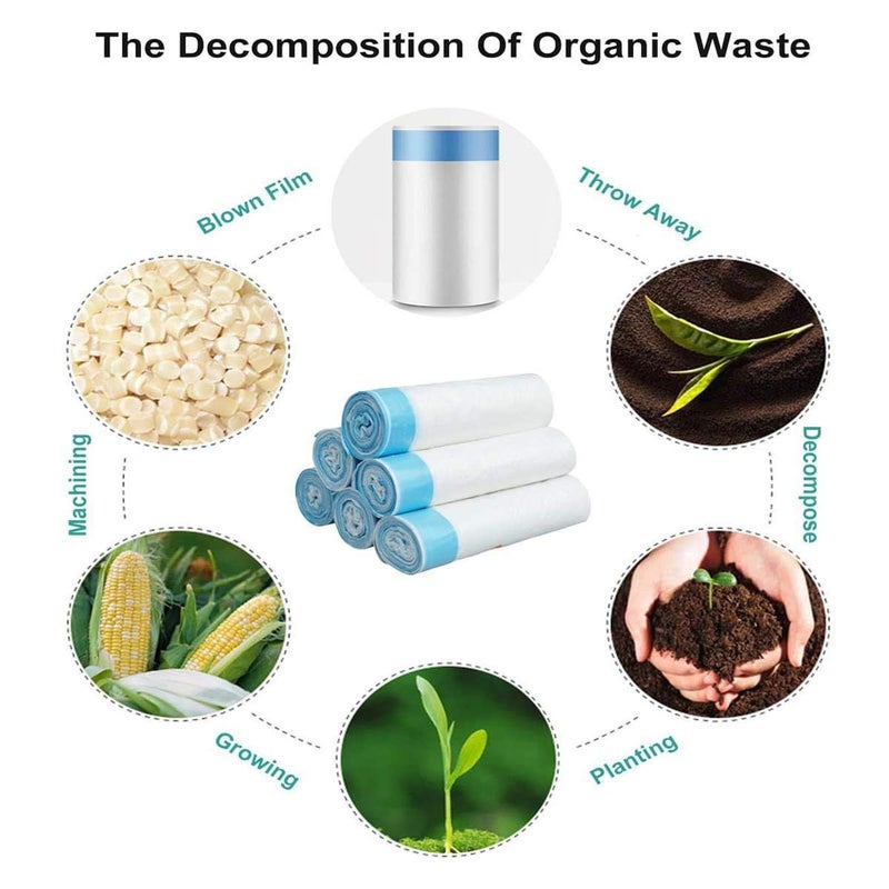 SNAPCOM Gallon Drawstring Trash Bags White Unscented Strong Garbage Bags for Kitchen Bath School Bedroom Car Trash Can Office Waste Bin Liners use for traveling camping home hiking 1 pack - Image 5