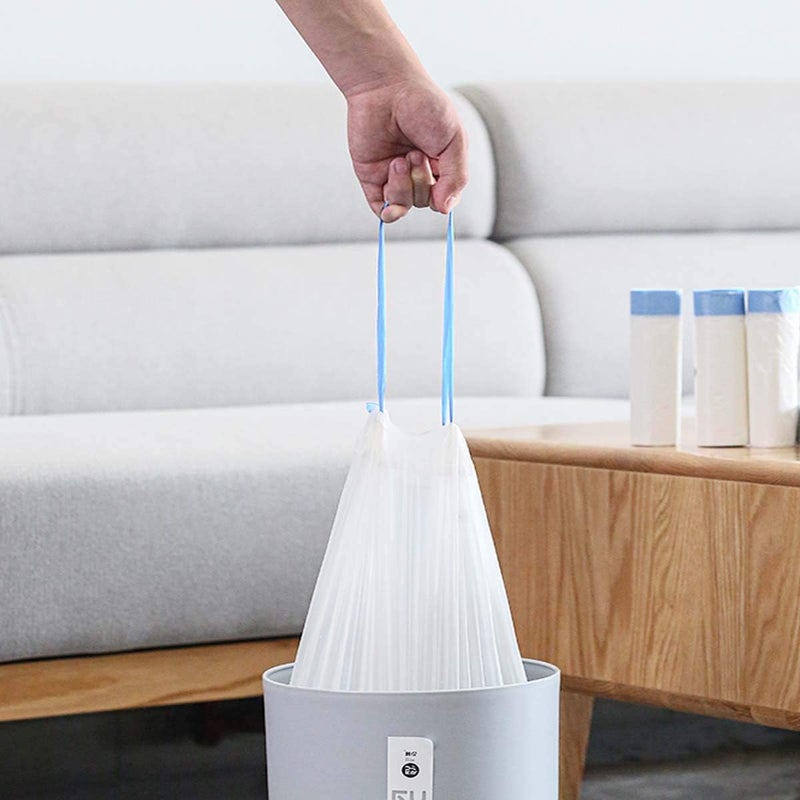SNAPCOM Gallon Drawstring Trash Bags White Unscented Strong Garbage Bags for Kitchen Bath School Bedroom Car Trash Can Office Waste Bin Liners use for traveling camping home hiking 1 pack - Image 2