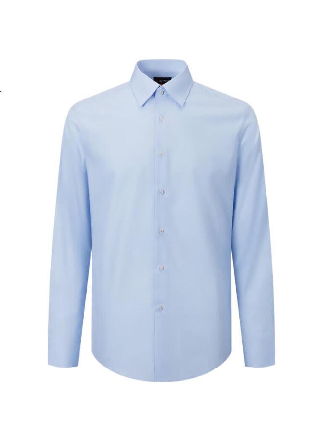 Men'S Cotton Blend Skin-Friendly Formal Long Sleeve Shirt 41121942G2 Blue 7G