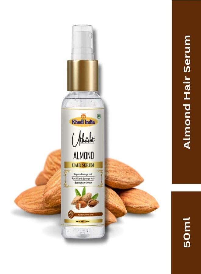Utkrisht Khadi Almond Hair Serum 50ml | Infused with Biotin & Magnesium | For Dry, Frizzy & Damaged Hair | For Dry & Itchy Scalp | Suitable For All Hair Types | For Men & Women - Image 3
