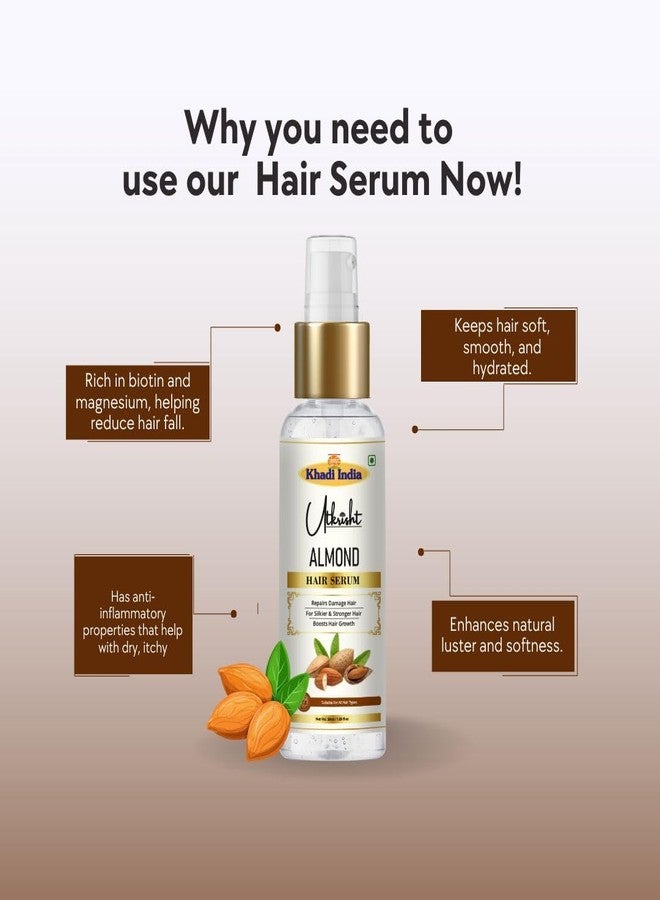 Utkrisht Khadi Almond Hair Serum 50ml | Infused with Biotin & Magnesium | For Dry, Frizzy & Damaged Hair | For Dry & Itchy Scalp | Suitable For All Hair Types | For Men & Women - Image 5