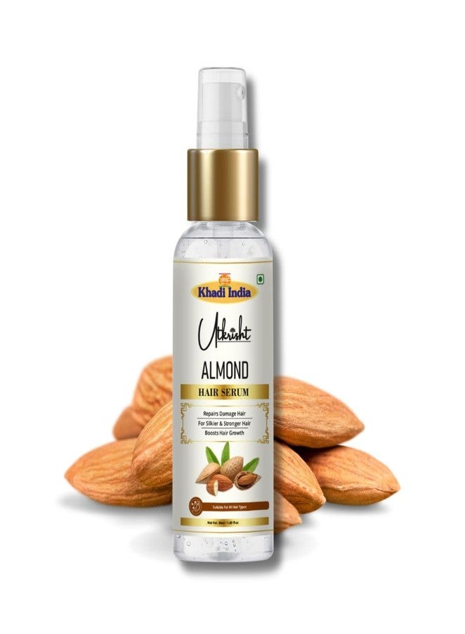Utkrisht Khadi Almond Hair Serum 50ml | Infused with Biotin & Magnesium | For Dry, Frizzy & Damaged Hair | For Dry & Itchy Scalp | Suitable For All Hair Types | For Men & Women - Image 2