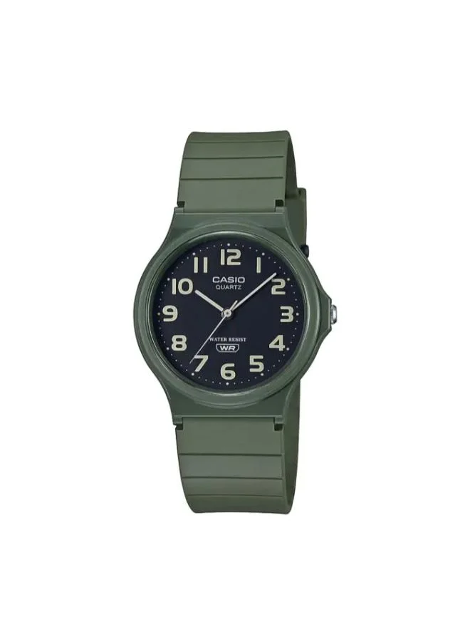 CASIO Unisex Analog Display Watch With Green Resin Strap - MQ-24UC-3BDF
