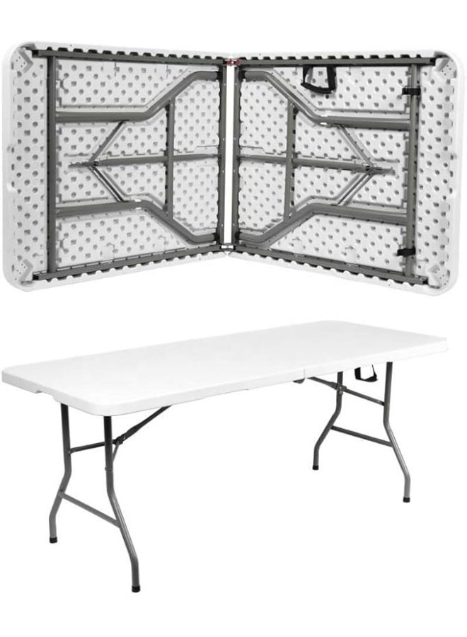 6-Foot Fold-In-Half Table – Multipurpose Home & Office Furniture, L183.8 x W76.2 x H73.7 cm - Image 1