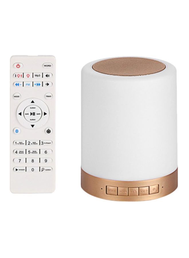 NIBEMINENT Portable Wireless Touch LED Speaker With Remote Control White - Image 1