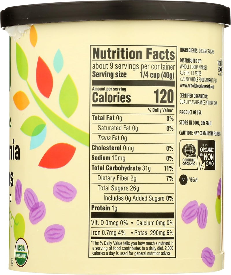 365 by Whole Foods Market Organic California Raisins, Sun-Dried, 12 oz Canister - Image 2