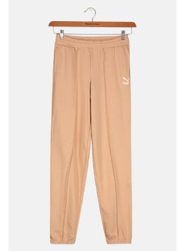 PUMA Kids Girl Brand Logo Outdoor Sweatpants, Tan  - Image 1