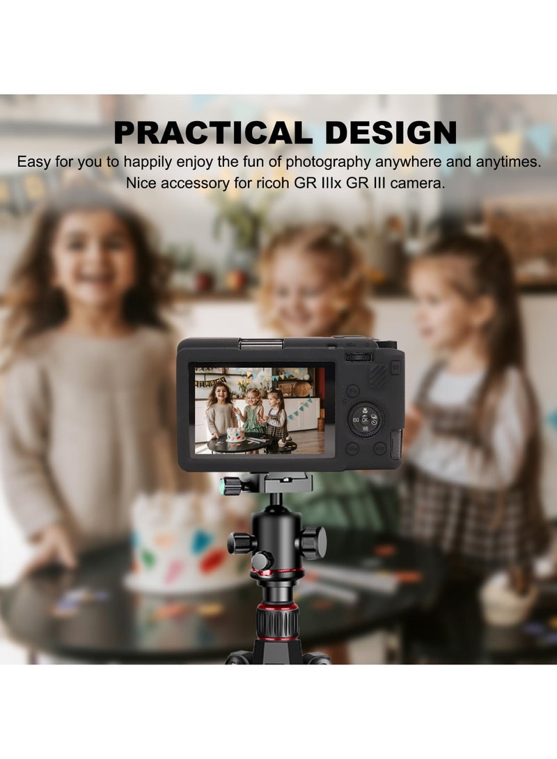 حالة الكاميرا لـ Ricoh GR III / GR III X ، حالة حماية سيليكون ناعمة رقيقة للغاية خفيفة الوزن لـ GR IIIx / GR III / GR3x / GR3 الكاميرا مع غطاء عدسة قابل للفصل (أسود) - Image 4