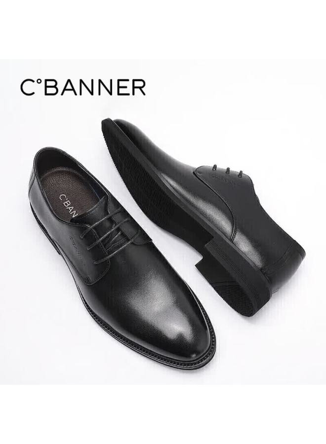C.banner First Layer Cowhide Classic Business Men's Casual Dress Derby Shoes Black Size 44 - Image 3