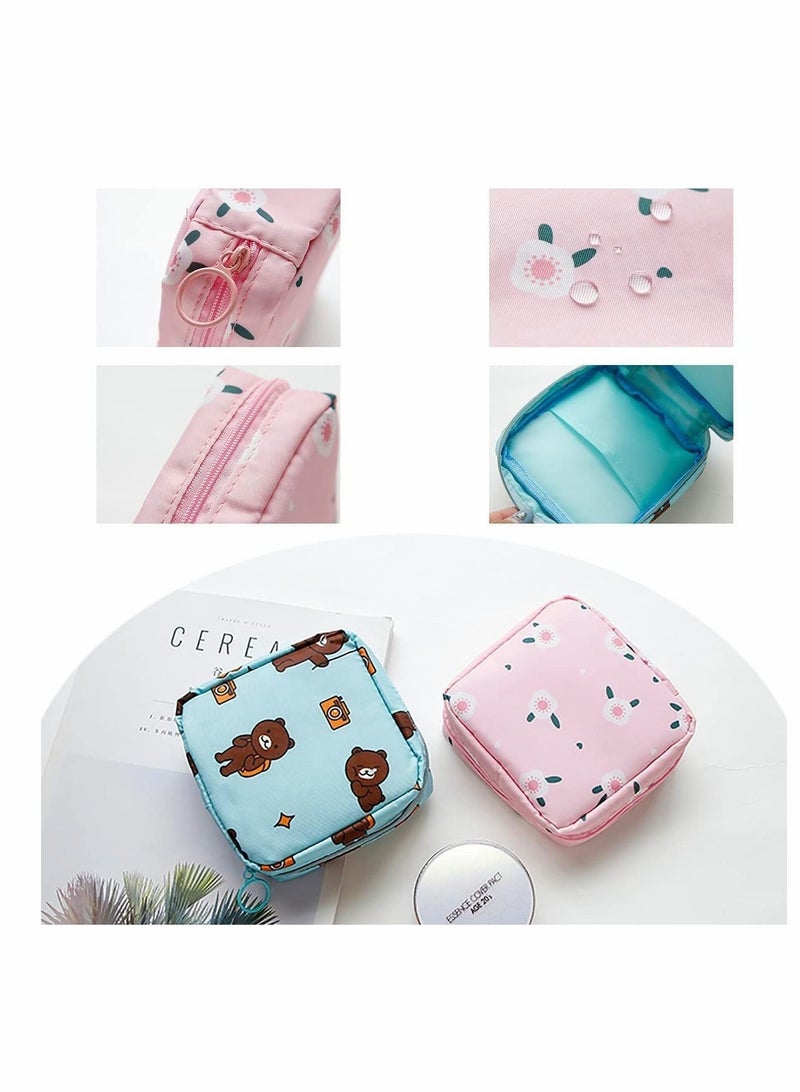 Sanitary Napkin Storage Bag, Zipper Menstrual Pad Bag Portable Sanitary Napkin Storage Tampons Holder for Purse First Period Kit for Teen Girls Store Sanitary Pads for Women(4Pcs) - Image 4
