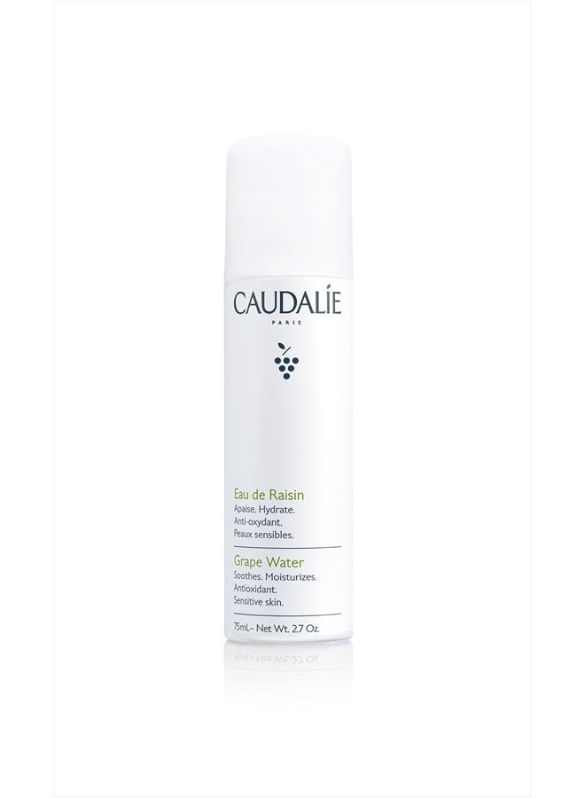 CAUDALIE رذاذ وجه مرطب بماء العنب - بخاخ وجه عضوي مهدئ لترطيب فوري وتقوية حاجز البشرة، آمن للبشرة الحساسة - Image 1