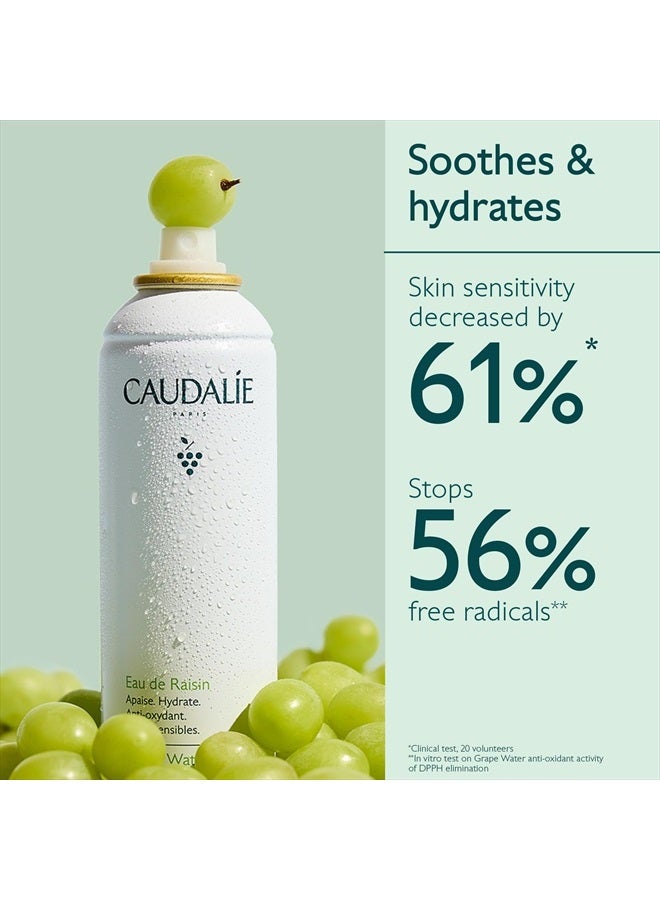 CAUDALIE رذاذ وجه مرطب بماء العنب - بخاخ وجه عضوي مهدئ لترطيب فوري وتقوية حاجز البشرة، آمن للبشرة الحساسة - Image 2