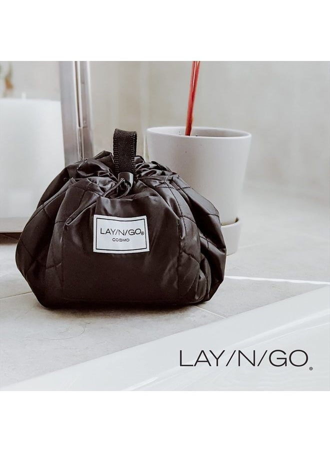 Lay-n-Go Cosmo Drawstring Cosmetic & Makeup Bag Organizer, Toiletry Bag for Travel, Gifts, and Daily Use, 20 inch, Evergreen  - Image 2