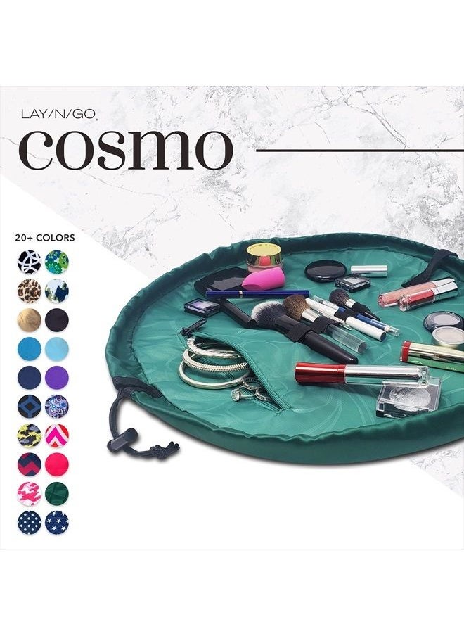 Lay-n-Go Cosmo Drawstring Cosmetic & Makeup Bag Organizer, Toiletry Bag for Travel, Gifts, and Daily Use, 20 inch, Evergreen  - Image 4