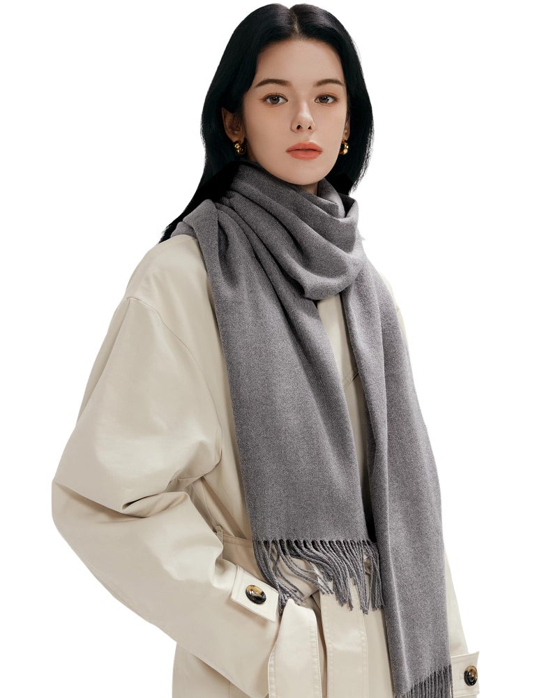 MaaMgic Womens Large Soft Cashmere Feel Pashmina Shawls Wraps Winter Light Scarf, One Size, Dark Gray - Image 3