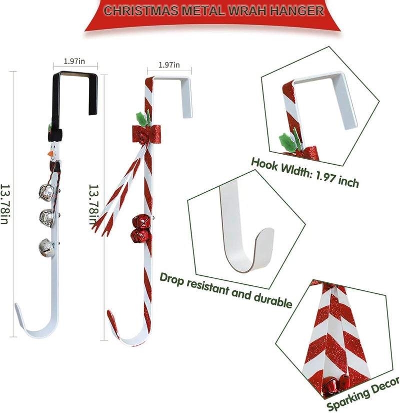 KEDONCHEN 2 Pack Metal Wreath Hanger，13.78IN Wreath Hanger for Front Door Christmas Wreath Decoration，Wreath Hooks for Front Door… - Image 3