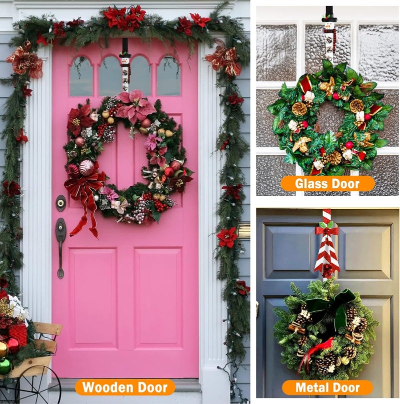 KEDONCHEN 2 Pack Metal Wreath Hanger，13.78IN Wreath Hanger for Front Door Christmas Wreath Decoration，Wreath Hooks for Front Door… - Image 2
