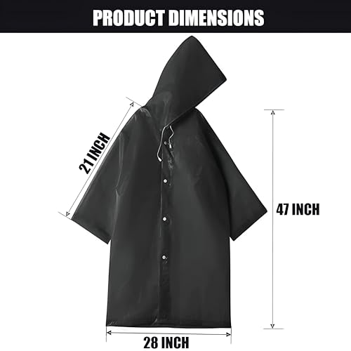 Pivalo EVA Waterproof Rain Coat Hooded Universal Outdoor Water Resistant Portable Suit for Men Women Boys & Girls (Universal Size,1 Pc Black) - Image 3