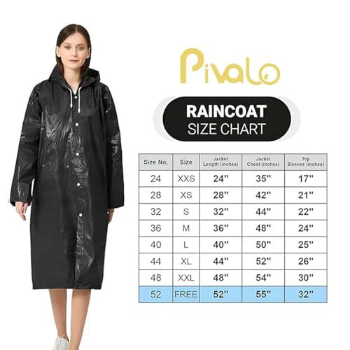 Pivalo EVA Waterproof Rain Coat Hooded Universal Outdoor Water Resistant Portable Suit for Men Women Boys & Girls (Universal Size,1 Pc Black) - Image 2