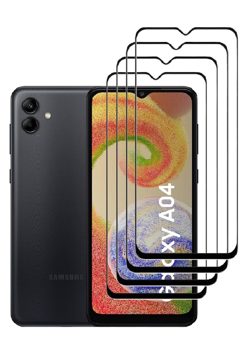AINA 4 Pieces Tempered Glass Screen Protector 5D Designed For Samsung Galaxy A04 Full Glue Edge to Edge Full Screen Coverage And Bubble Free - Image 1