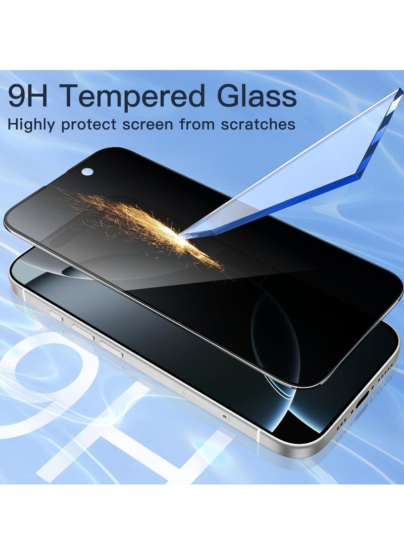Generic 3 Pack iPhone 16 Pro Privacy Screen Protector,Support Fingerprint Unlock Screen Protector for iPhone 16 Pro ,High hardness Tempered Glass Film,Anti-Scratch Case Friendly  - Image 4