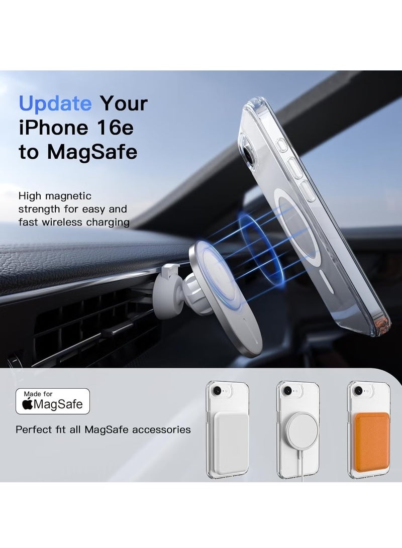 TIGER iPhone 16E Clear Magnetic Cover –- MagSafe Compatible Hybrid Case with Shockproof Silicone Frame & Crystal Clear Hard Back, Slim & Durable Design, Anti--Yellowing & Scratch-Resistant, Precision Cutouts, Secure Grip & Wireless Charging Friendly - Image 3