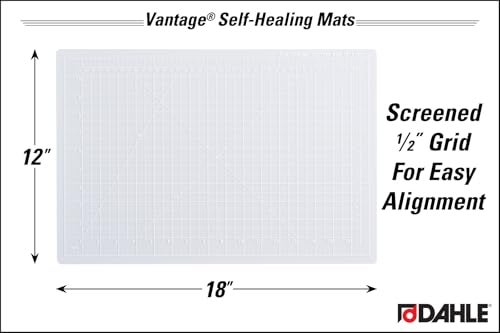 Dahle Vantage 10681 See-Through Premium Self-Healing Cutting Mat, 12"x18", 1/2" Grid, 5 Layers for Max Healing, Perfect for Crafts & Sewing, Clear - Image 2