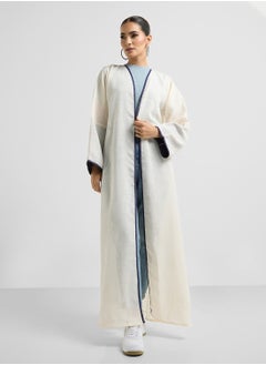 Khizana Contrast Trim Abaya With Sheila  - Image 3