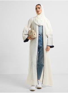 Khizana Contrast Trim Abaya With Sheila  - Image 5
