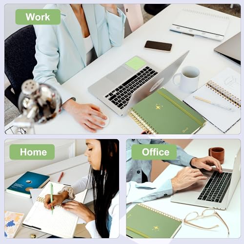 Yoment Leather Spiral Notebooks for Work Thick 5 Subject Notebook College Ruled with Dividers 360 Pages B5 Hardcover Lined Journals for Women Men Writing, Green - Image 5