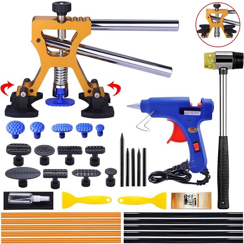 Manelord Auto Body Dent Repair Kit Car Dent Puller with Golden Dent Puller for Auto Body Dent Removal Minor Dent and Deep Dent Removal