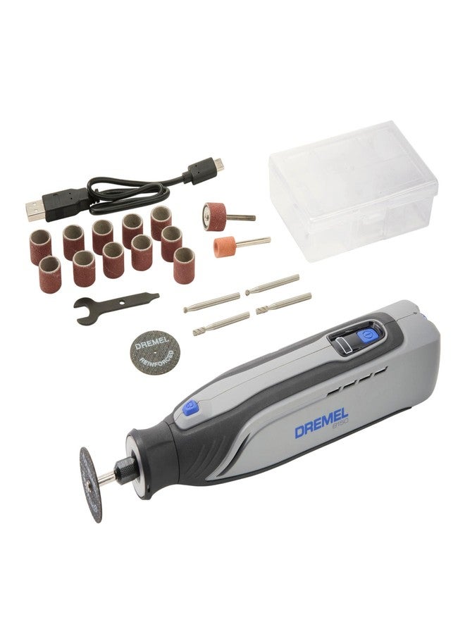درمل مجموعة أدوات دوارة لاسلكية Dremel 8150 8 فولت مع محرك بدون فرشاة ومصباح عمل LED - سرعة متغيرة، قابلة لإعادة الشحن عبر USB-C وتتضمن 20 ملحقًا - Image 1