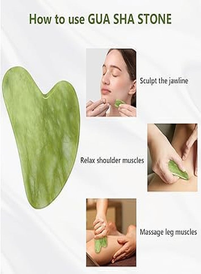 FEDDE Face Jade Roller Set for Facial Massage - Reduces Eye Puffiness and Skincare Routine Green - Image 5