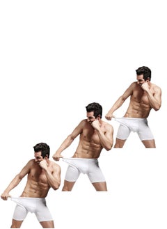 AOELEMENT Boxer Briefs White Color for Men Three  pcs Pack  - Image 1