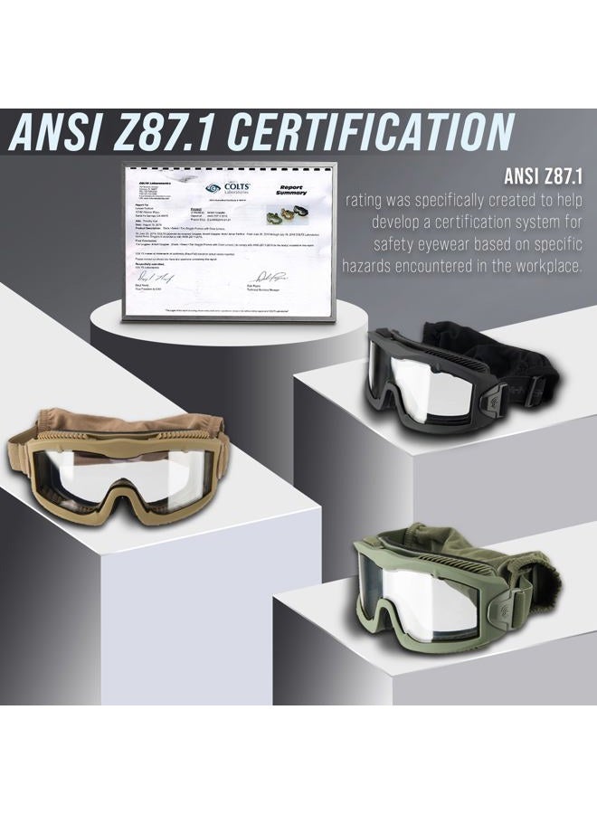 Lancer Tactical Airsoft Safety Goggles, Vented, OD Green - Image 3