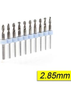 Profi̇sher Pcb Micro Carbide Cnc Drill Bit Set of 10 2.85 mm Tungsten 18 Shank