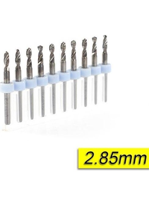Profisher - Profi̇sher Pcb Micro Carbide Cnc Drill Bit Set of 10 2.85 mm Tungsten 18 Shank - Image 1