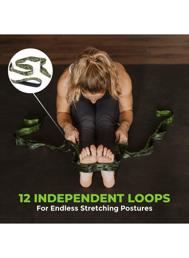 Gradient Fitness Stretching Strap for Physical Therapy, 12 Multi-Loop Stretch Strap 1.5" W x 8' L, Neoprene Handles, Physical Therapy Equipment, Yoga Straps for Stretching, Leg Stretcher, (Camo) - Image 2