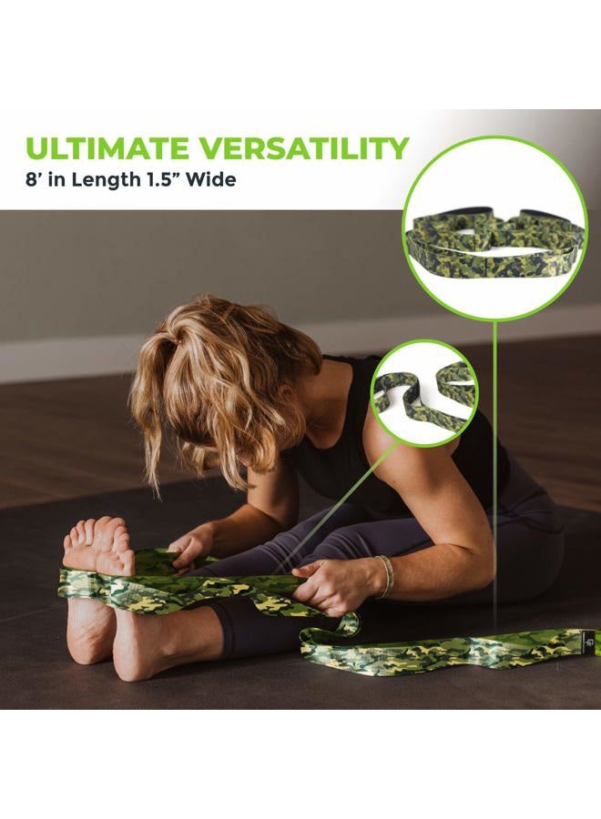 Gradient Fitness Stretching Strap for Physical Therapy, 12 Multi-Loop Stretch Strap 1.5" W x 8' L, Neoprene Handles, Physical Therapy Equipment, Yoga Straps for Stretching, Leg Stretcher, (Camo) - Image 4