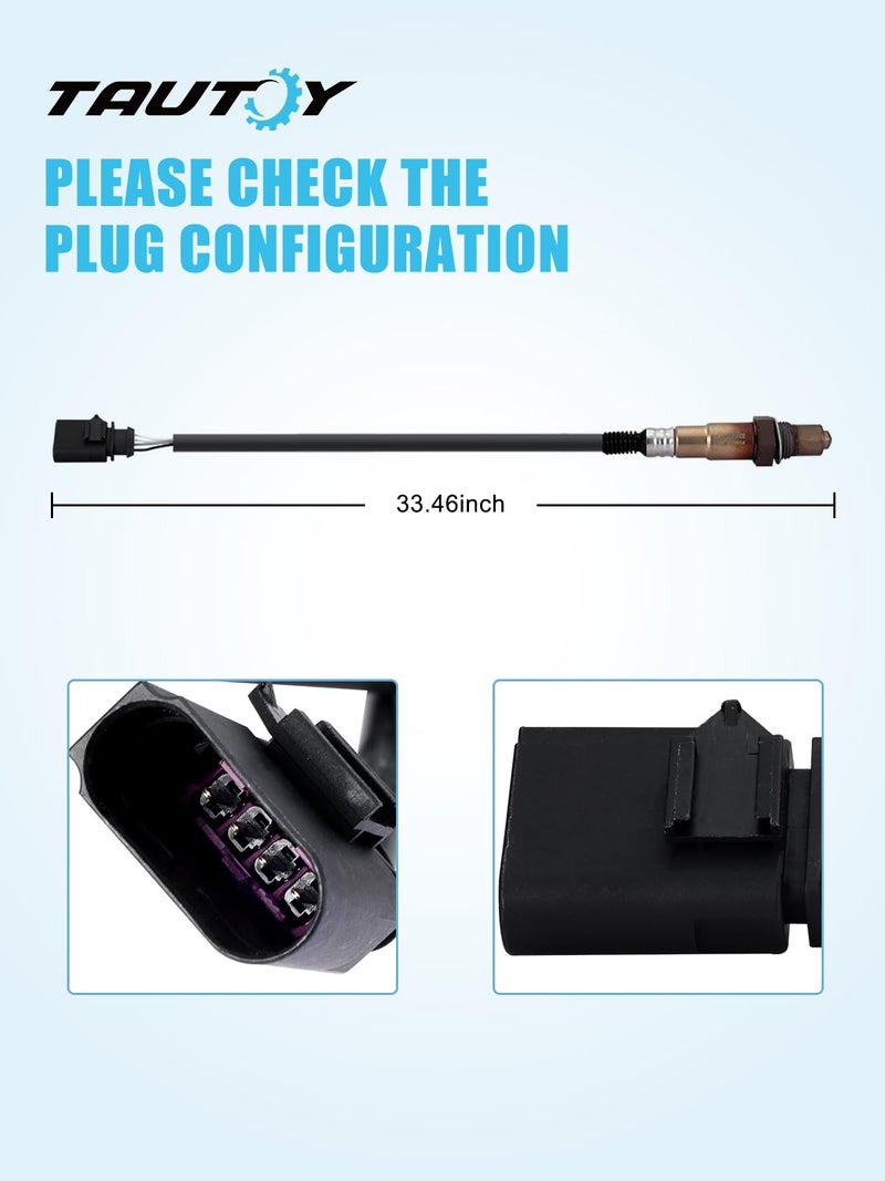 TAUTOY 234-4754 16698 O2 Oxygen Sensor Downstream for Audi A3 A4 A5 A6 A8, for Volkswagen VW Passat CC 2.0L Passat 2.5L 2014-2006 Beetle, Golf, Jetta, Rabbit Replace 25024672 - Image 2