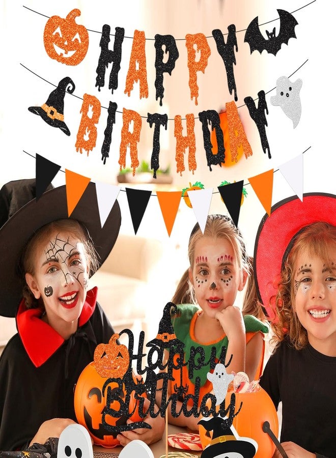 لافتة عيد ميلاد لامعة من FHGG لعيد الهالوين وزينة حفلات عيد ميلاد سعيد على شكل قرع الخريف مع زينة كعكة عيد الميلاد لعيد الهالوين الخريفي لمستلزمات زينة هوكس بوكس - Image 2
