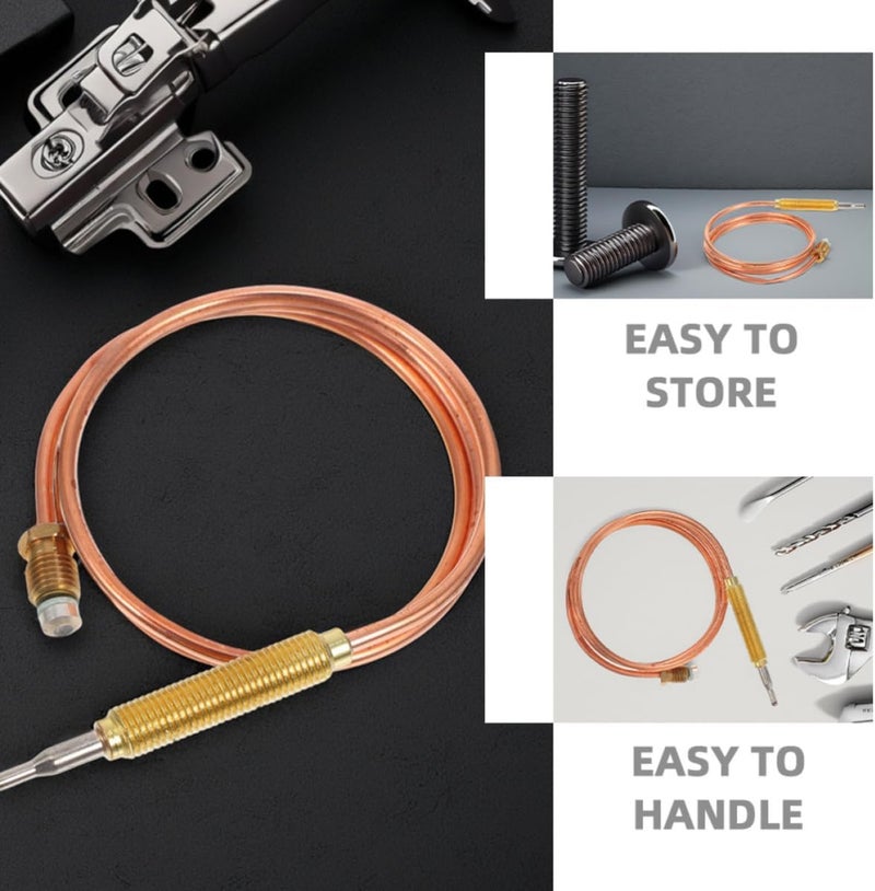 VOSAREA Copper Fireplace Thermocouple Replacement with Accurate Flame Detection, Compact Golden Sensor for Fireplace Heater Safety and Efficient Heat Control - Image 3