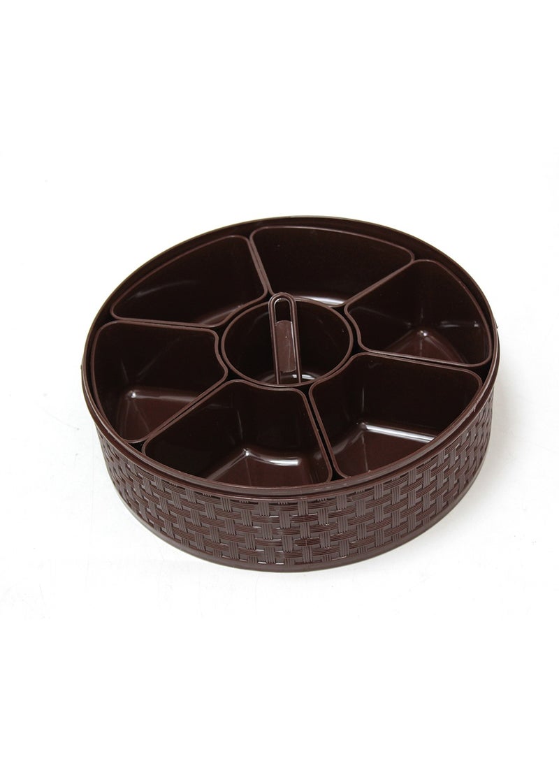 NAKODA - Nebula Spice Box with Spoon – 23cm Diameter, 7cm Height  7 Dividers for Spices, Masalas, and Dry Ingredients Airtight Lid - Image 1